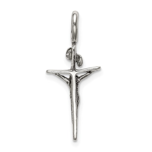 Million Charms 925 Sterling Silver Antiqued INRI Crucifix Necklace Charm Pendant - Picture 4 of 4